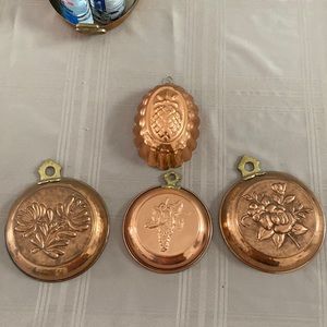 Vintage copper jello molds bundle